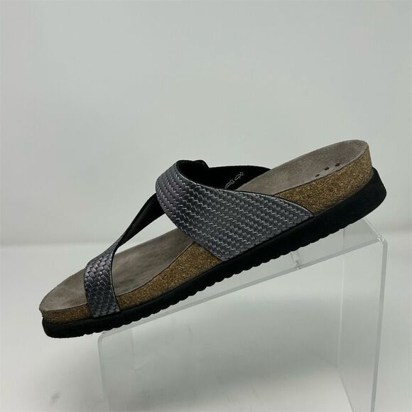 Mephisto Helen Grey Silver Twist Thong Sandals Gray Size 11 Woven Texture Summer - Picture 3 of 12